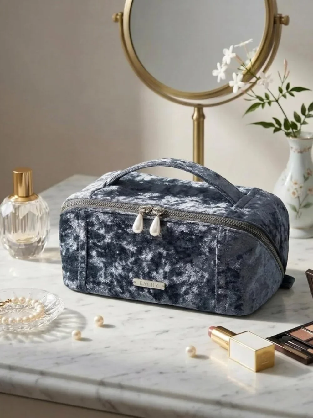 Large Capacity Waterproof Makeup Bag - Portable Toiletry Organizer for Travel